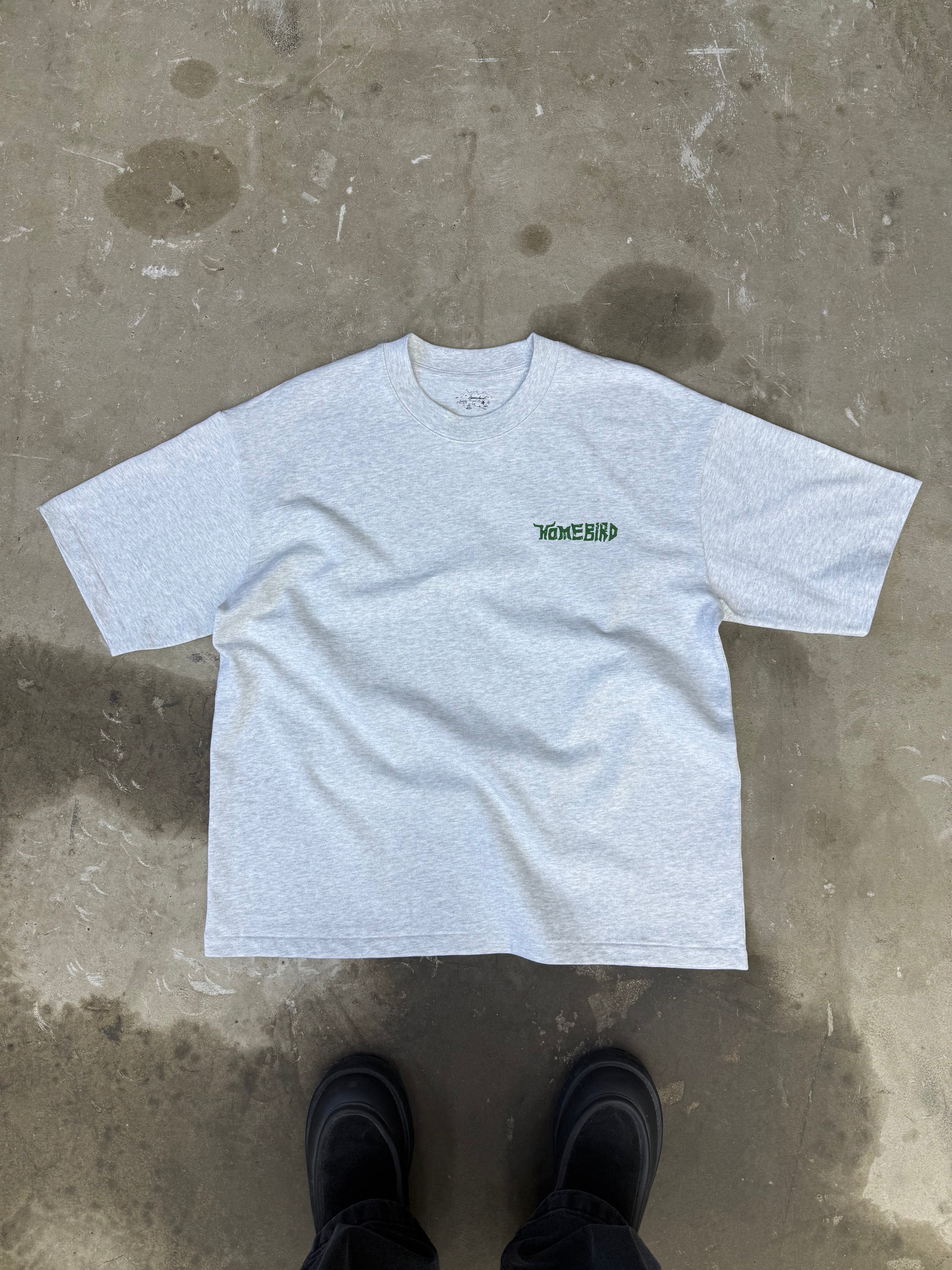 Hatching Tee - Grey Marl