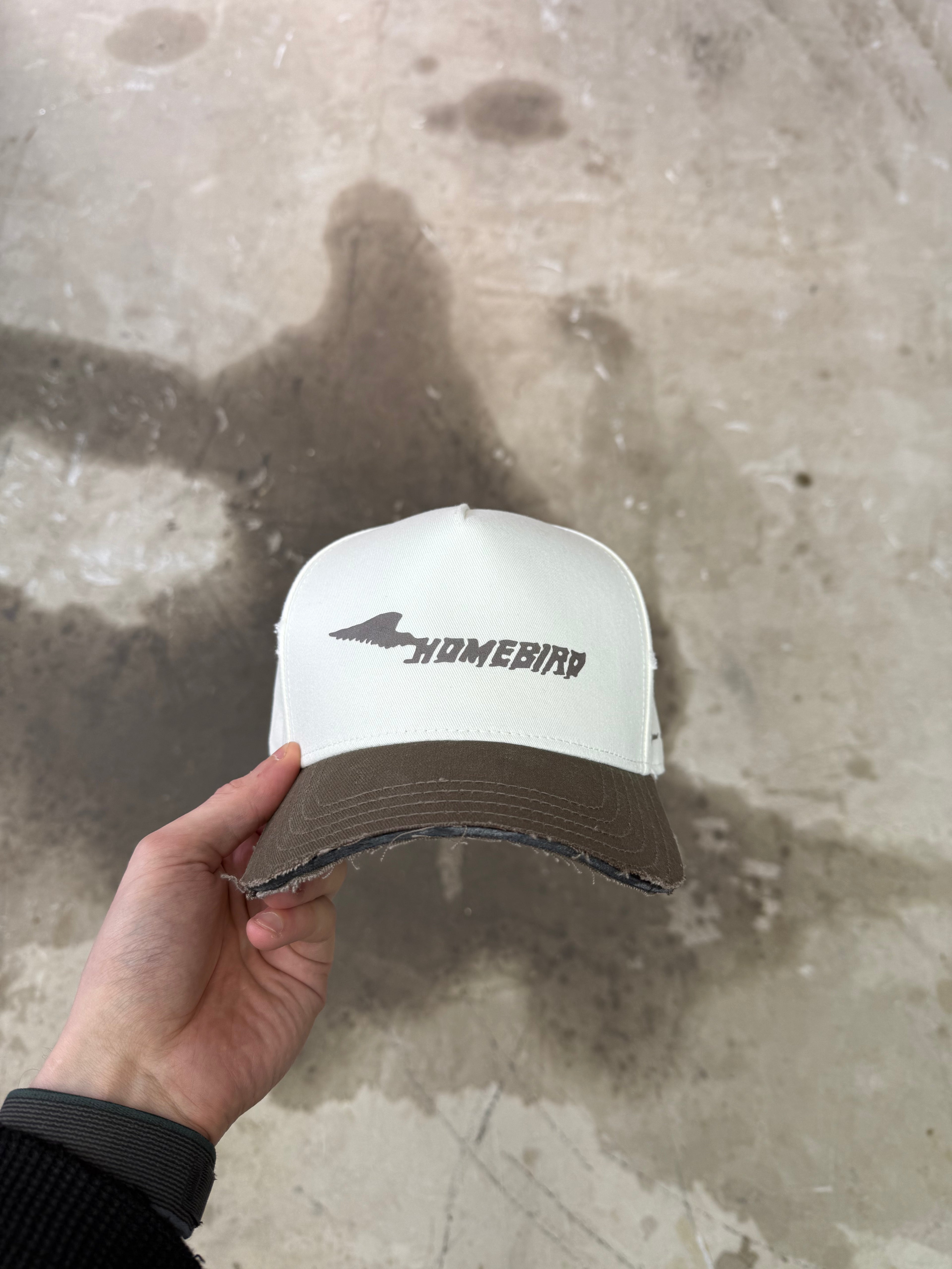 Forever And Always Cap (Distressed) - White/Walnut