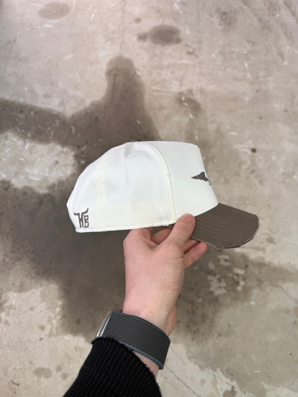 Forever And Always Cap (Distressed) - White/Walnut