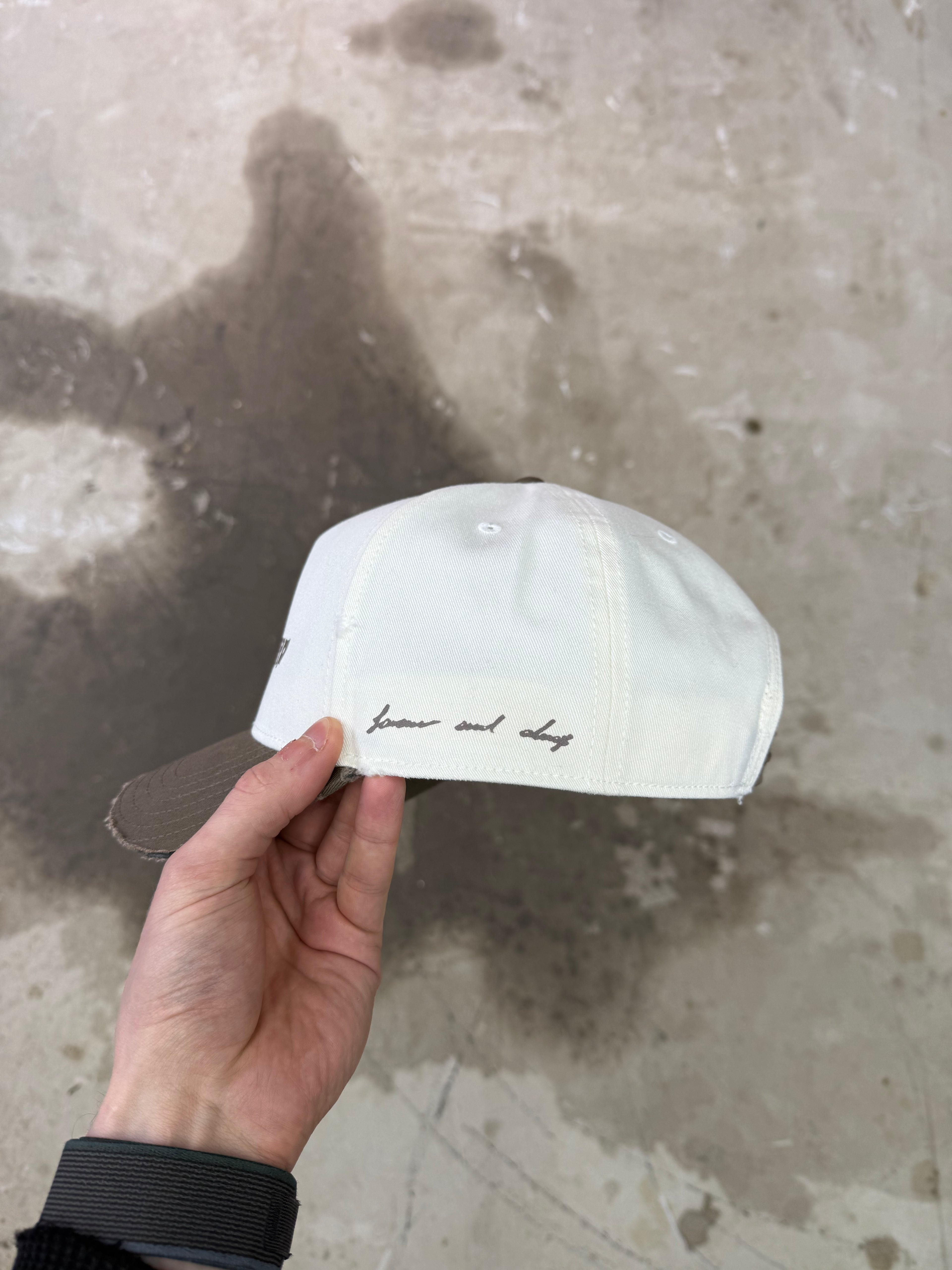 Forever And Always Cap (Distressed) - White/Walnut
