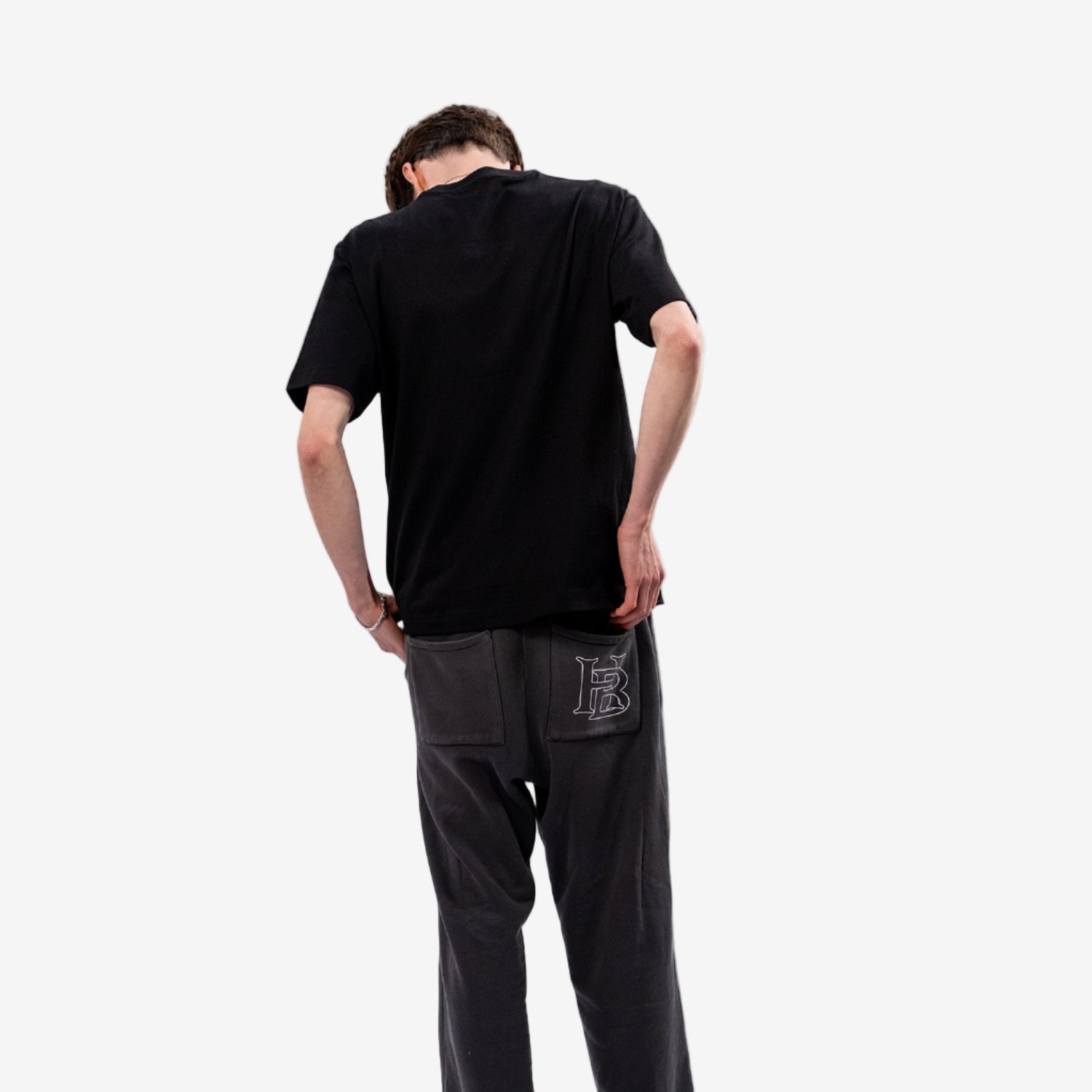 Monogram Chest Print Tee - Faded Black - Homebird