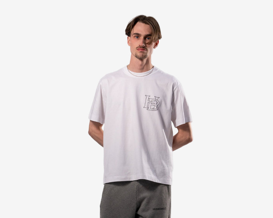 Monogram Chest Print T-Shirt — White